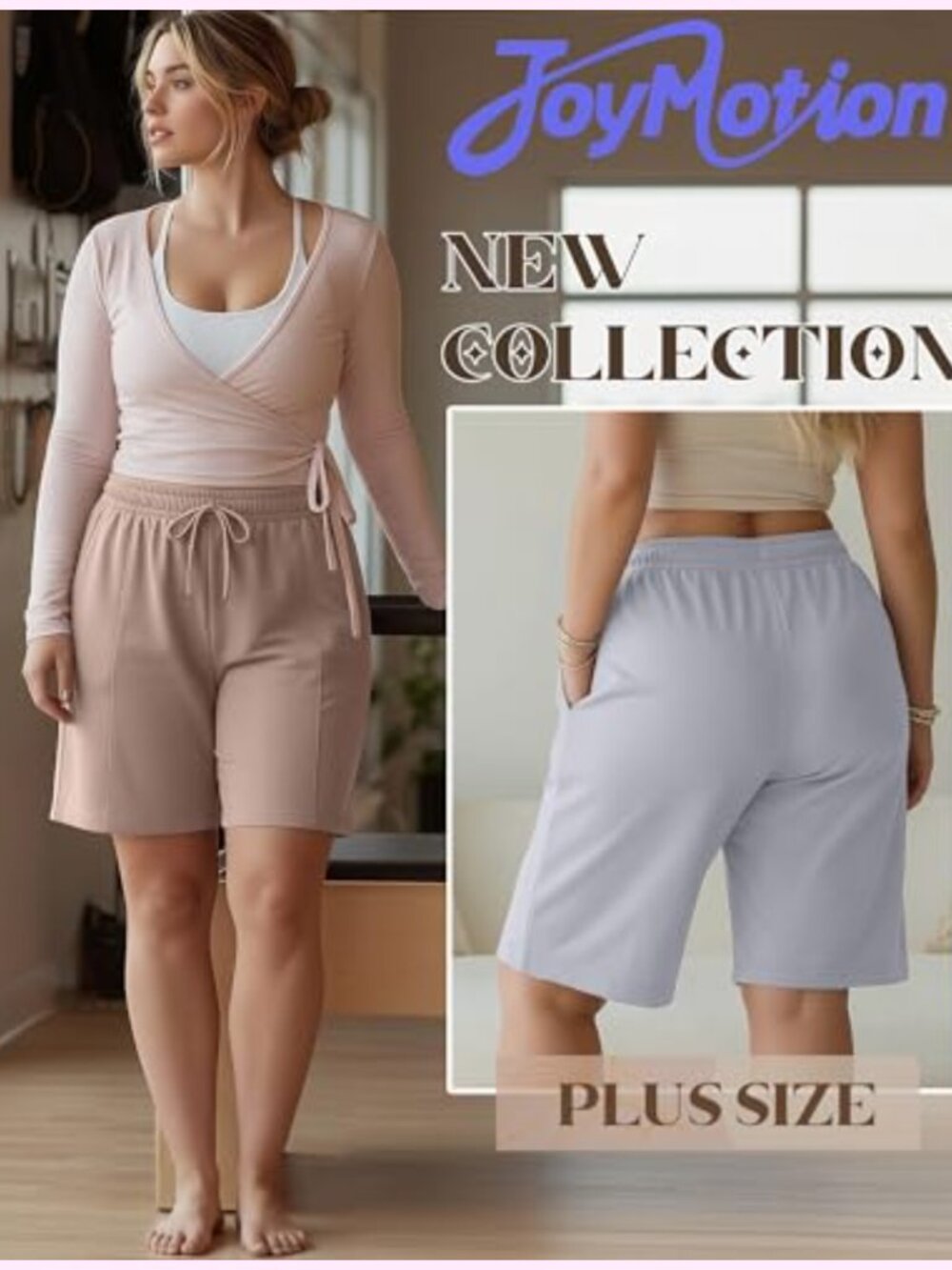 Plus Size Bermuda Shorts 4 Pack Knee Length Athletic Sweat Shorts With Pockets View 2